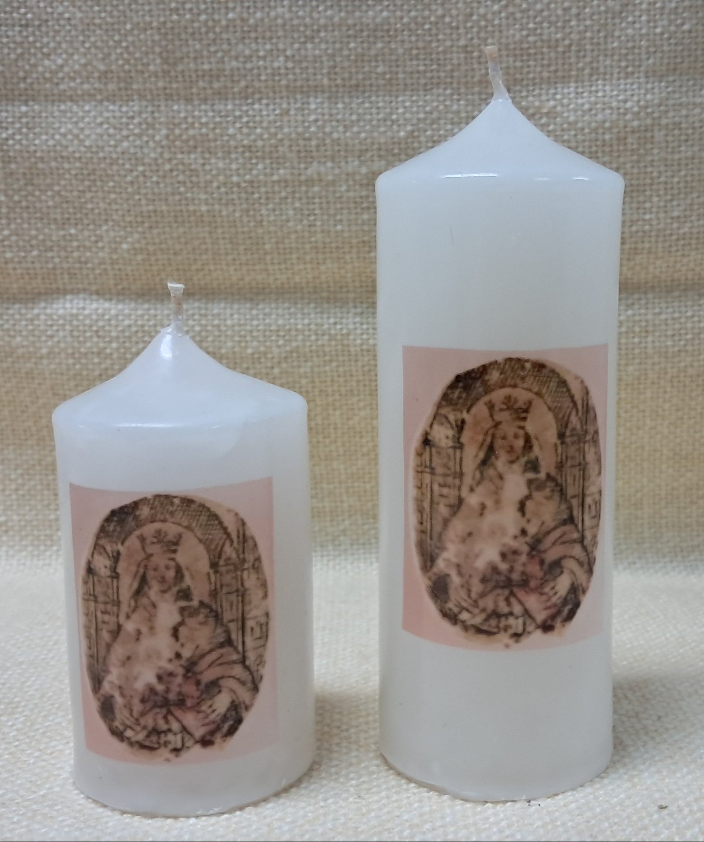 Velas con imagenes Santas